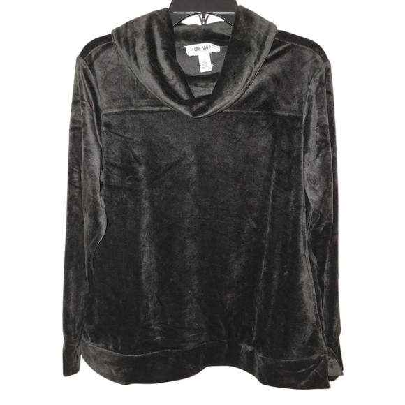 Nine West Black Velvet Top New with tags! Cowl neck sweater top - Picture 1 of 8